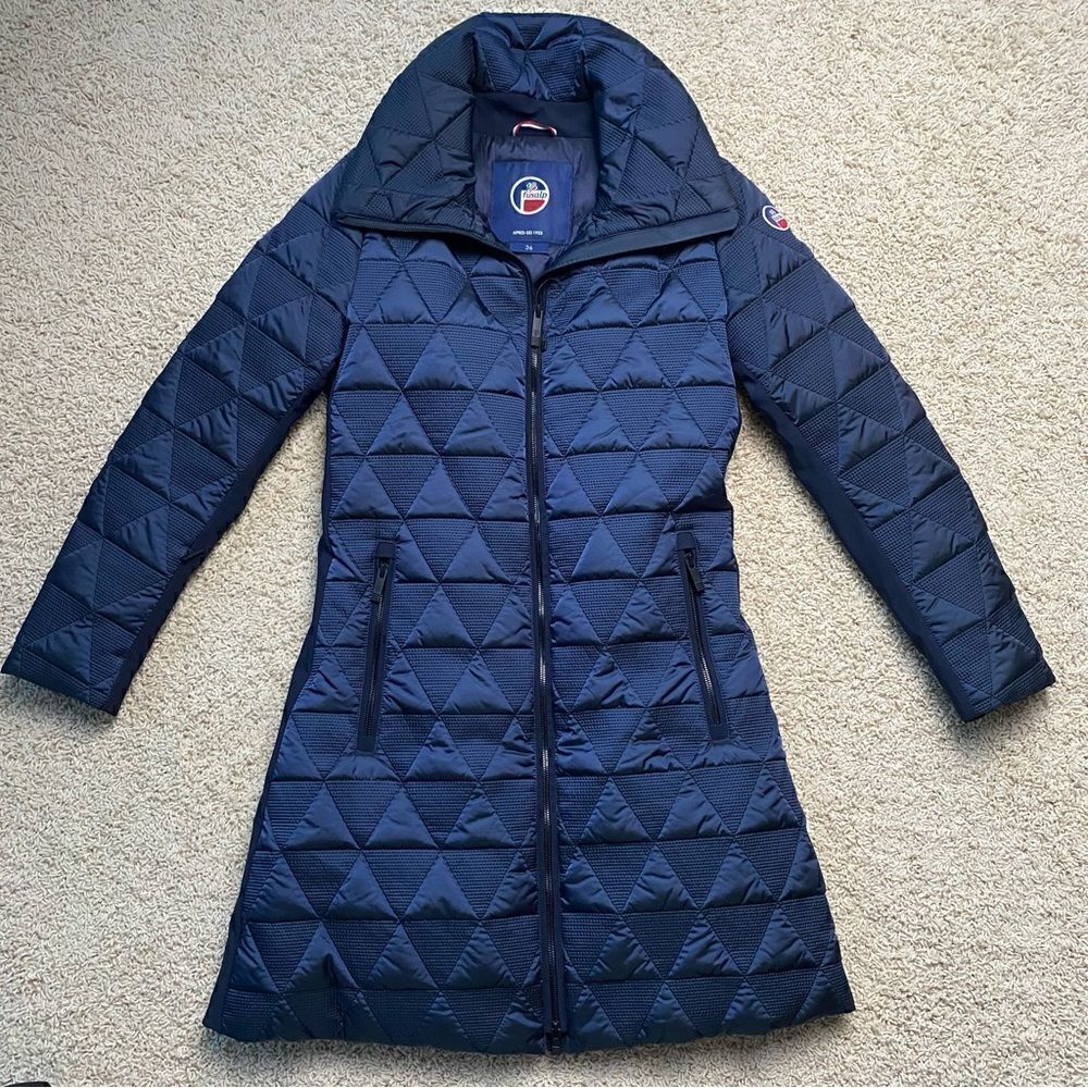 Fusalp Quilted Down Jacket Parka Navy Blue NWOT Ski Jacket Womens size 4